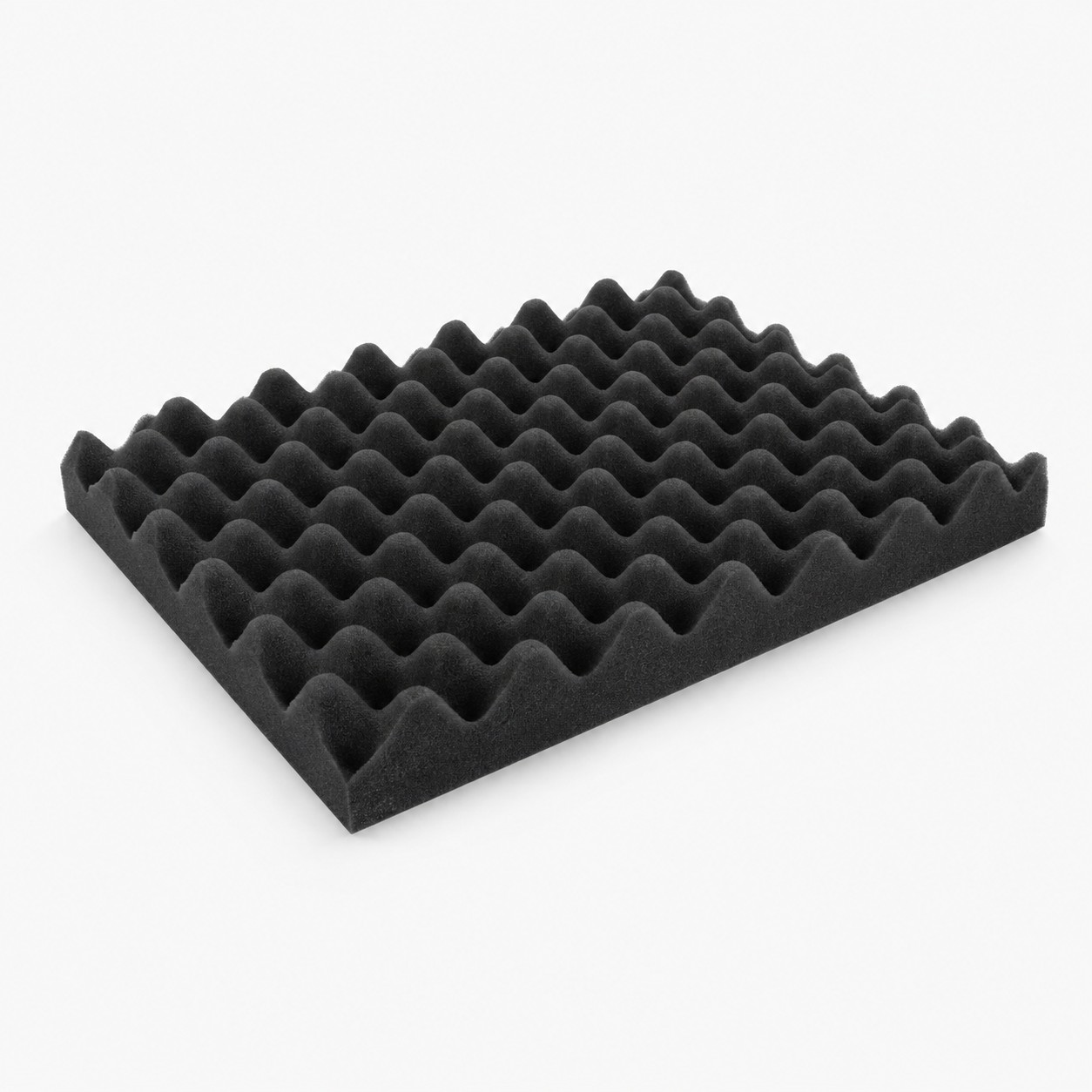 Roll of charcoal convoluted acoustic foam sheet