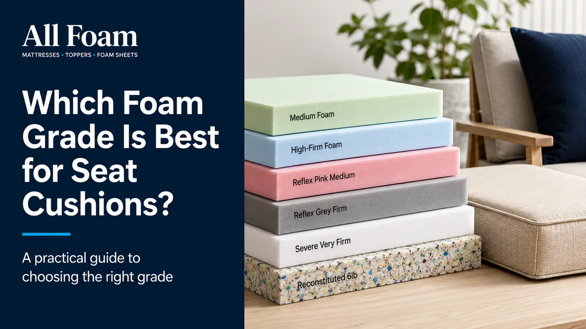 All Foam blog cover showing the correct website colours for seating foam grades