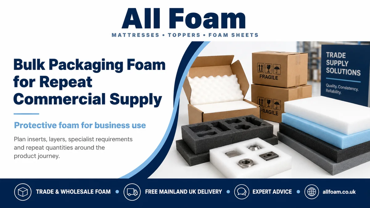 All Foam bulk packaging foam guide with protective foam sheets and commercial packing components
