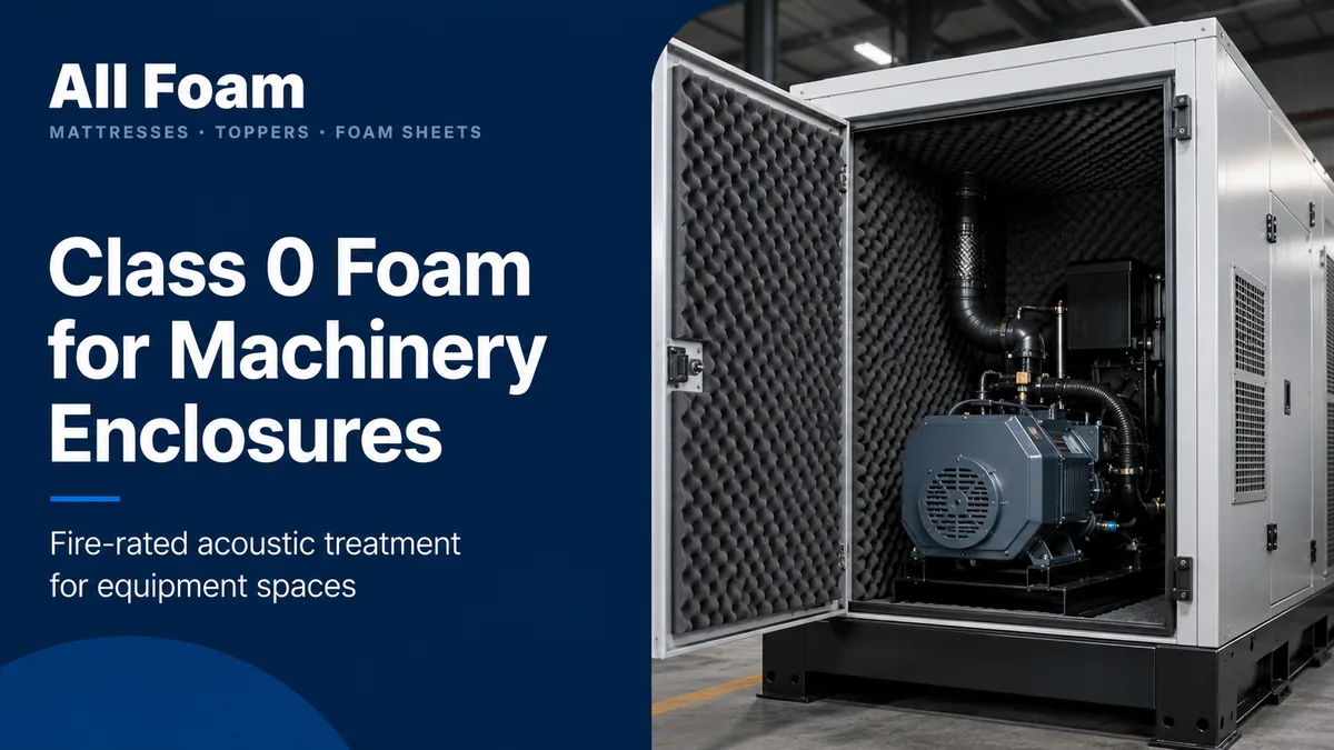 All Foam Class 0 acoustic foam installed in a machinery enclosure