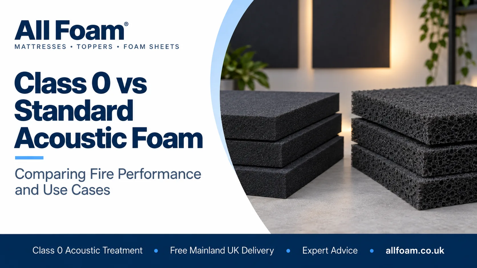 All Foam Class 0 vs standard acoustic foam comparison guide