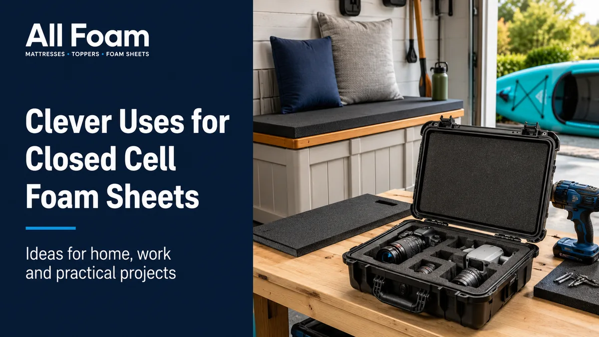 All Foam blog cover showing practical closed cell foam uses for seating and protective cases