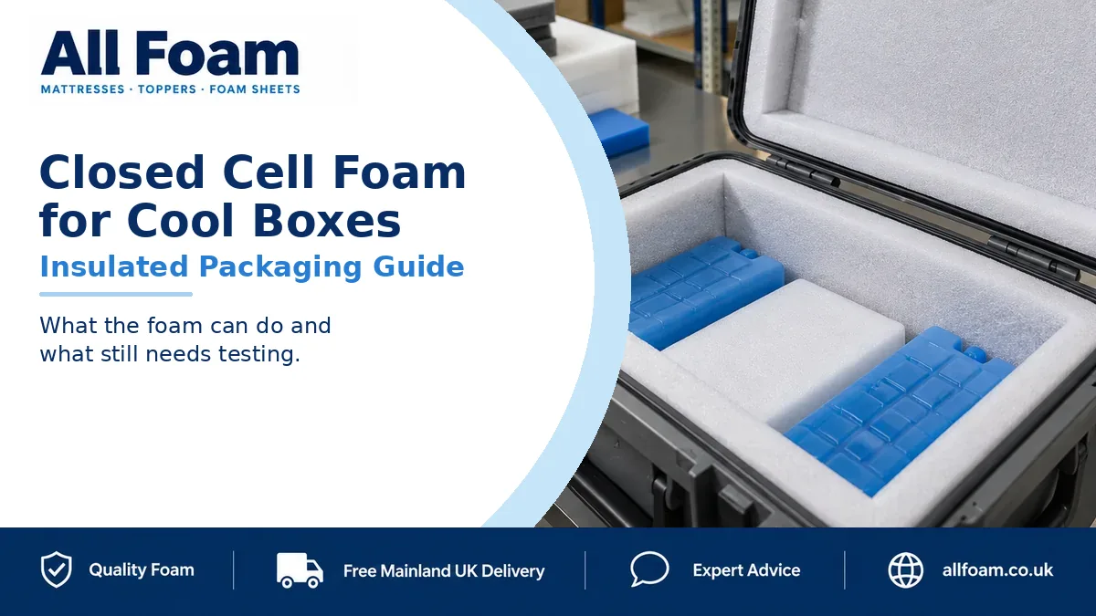 All Foam blog cover showing rigid closed cell polyethylene foam lining a reusable insulated transport box