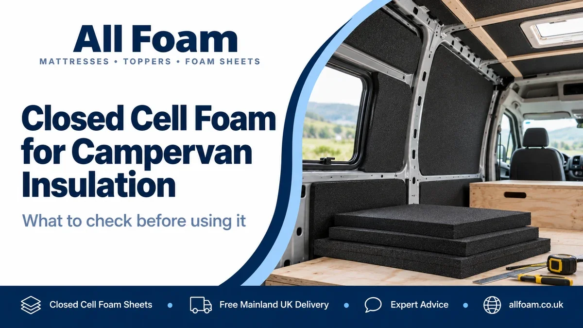 Closed cell foam for campervan insulation and lining projects