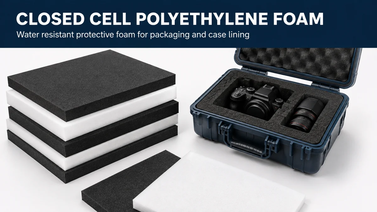 Closed cell polyethylene foam sheets and inserts used for protective packaging and case lining