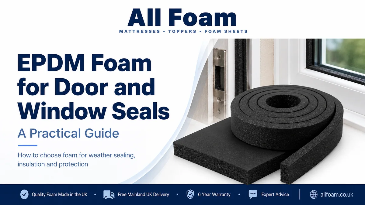 All Foam EPDM closed cell rubber foam used for door and window sealing