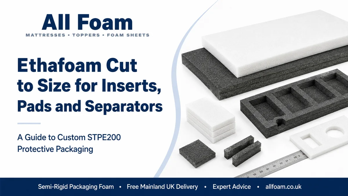 All Foam guide to cut-to-size Ethafoam inserts, pads and separators for protective packaging