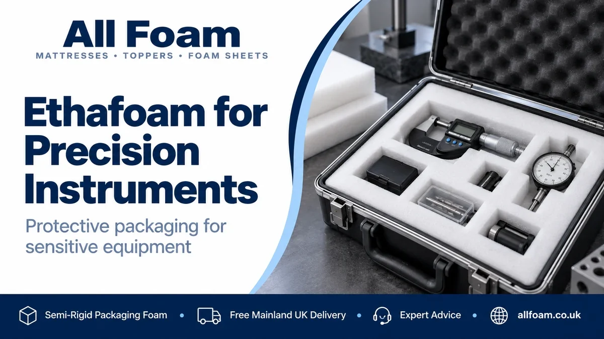 Ethafoam protective packaging for precision instruments and measuring equipment