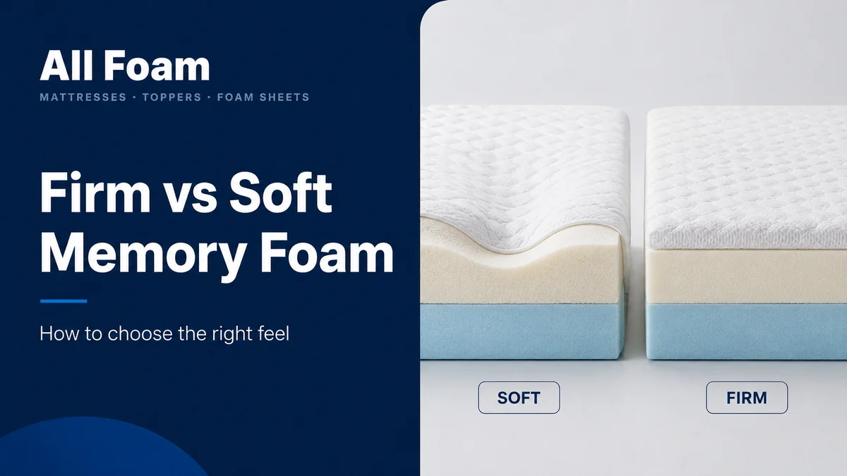 All Foam medium and firm memory foam mattresses compared side by side