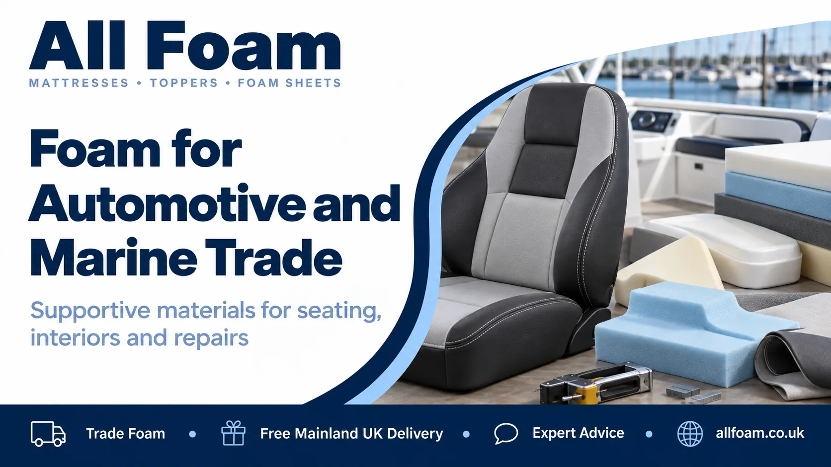 All Foam trade guide to foam for automotive, campervan, boat and marine applications