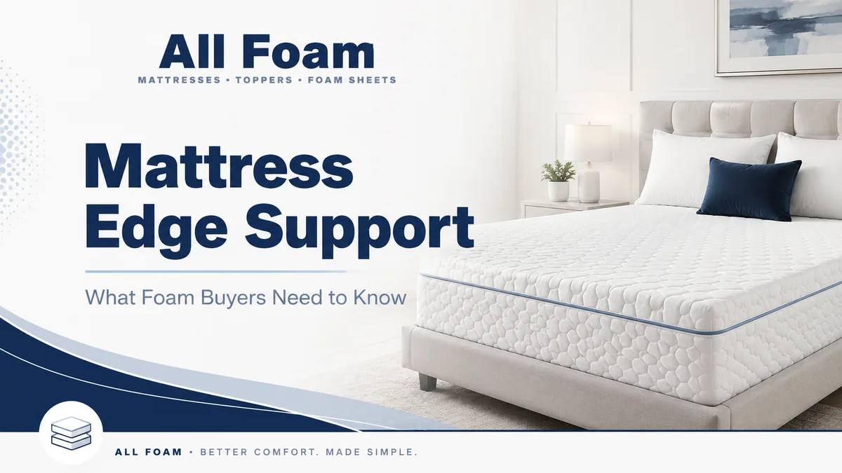 Foam mattress with its perimeter highlighted for an edge support buying guide