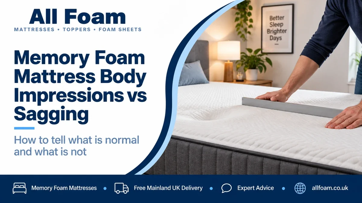 Memory foam mattress body impressions compared with sagging