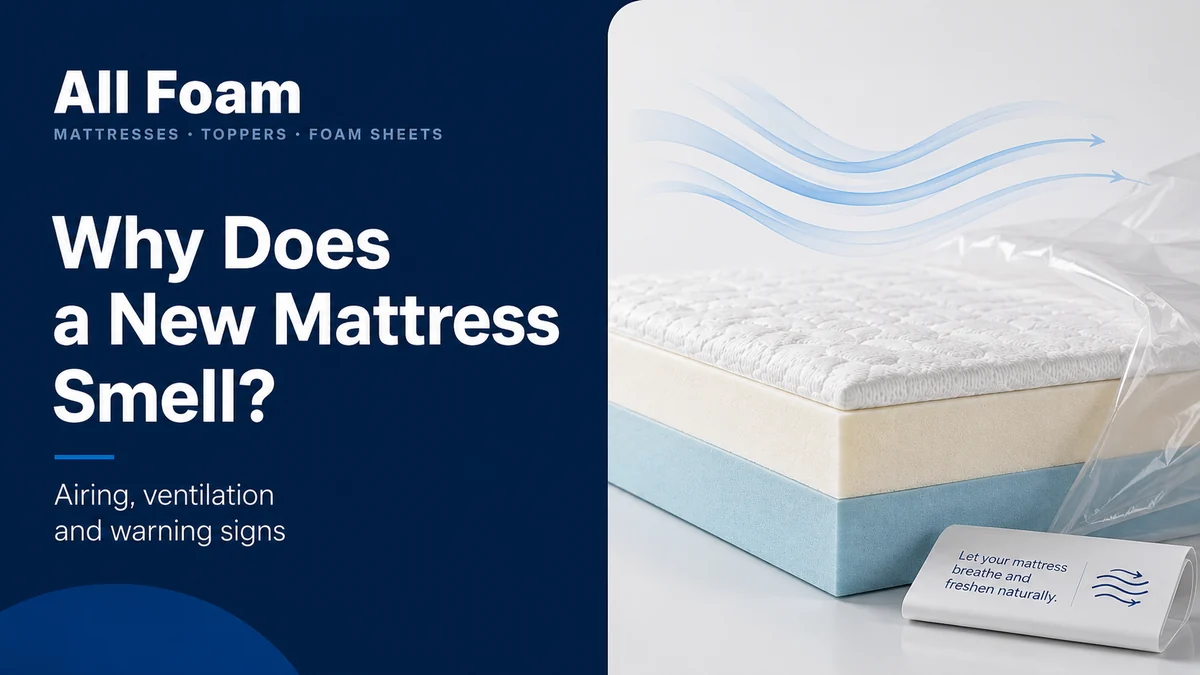 New All Foam memory foam mattress airing in a well ventilated bedroom