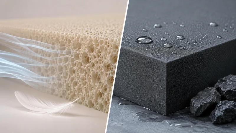 Open cell foam compared with closed cell foam