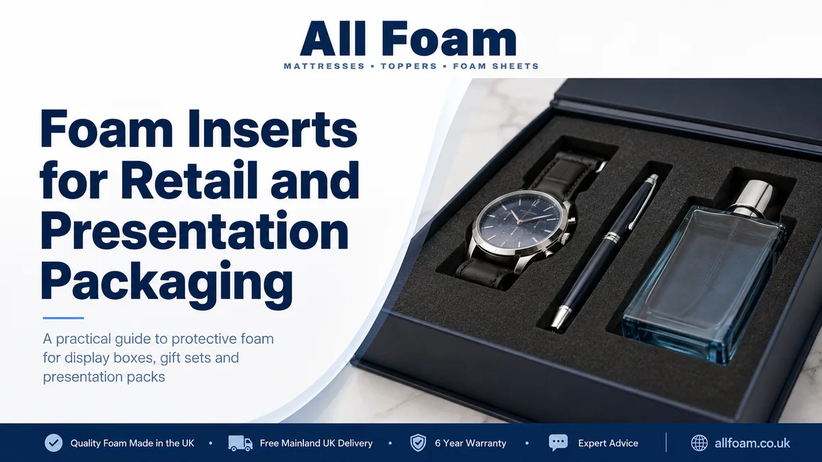 All Foam guide to foam inserts for retail boxes and presentation packaging