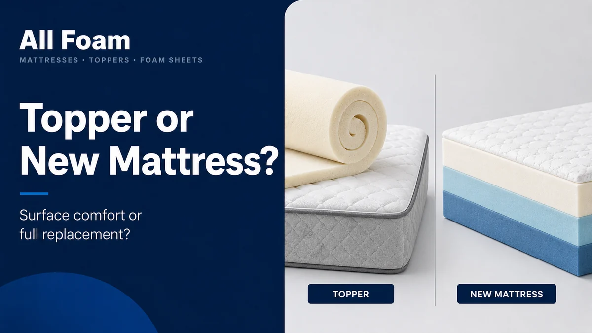 Mattress topper and replacement mattress compared