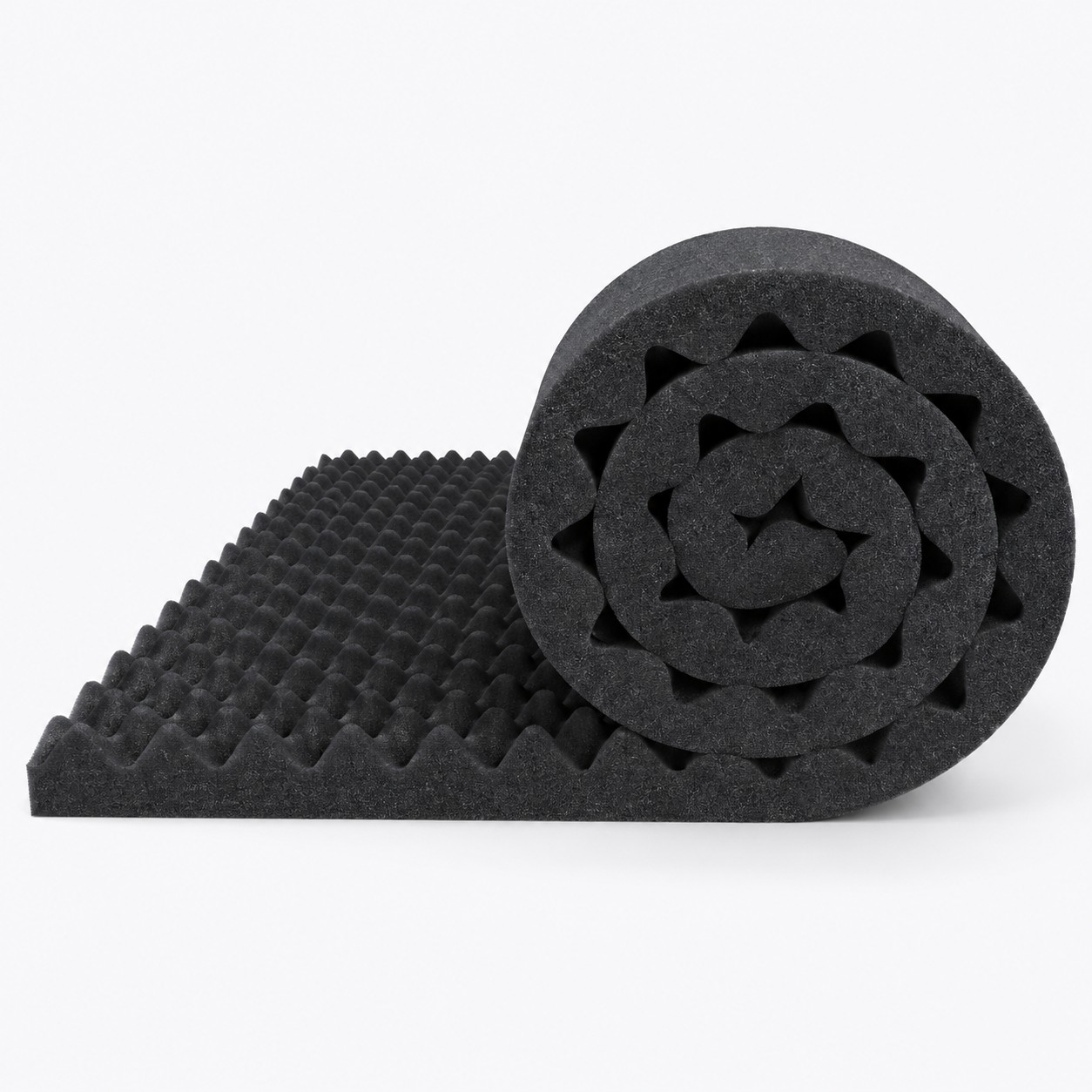 Roll of Class 0 convoluted acoustic foam sheet