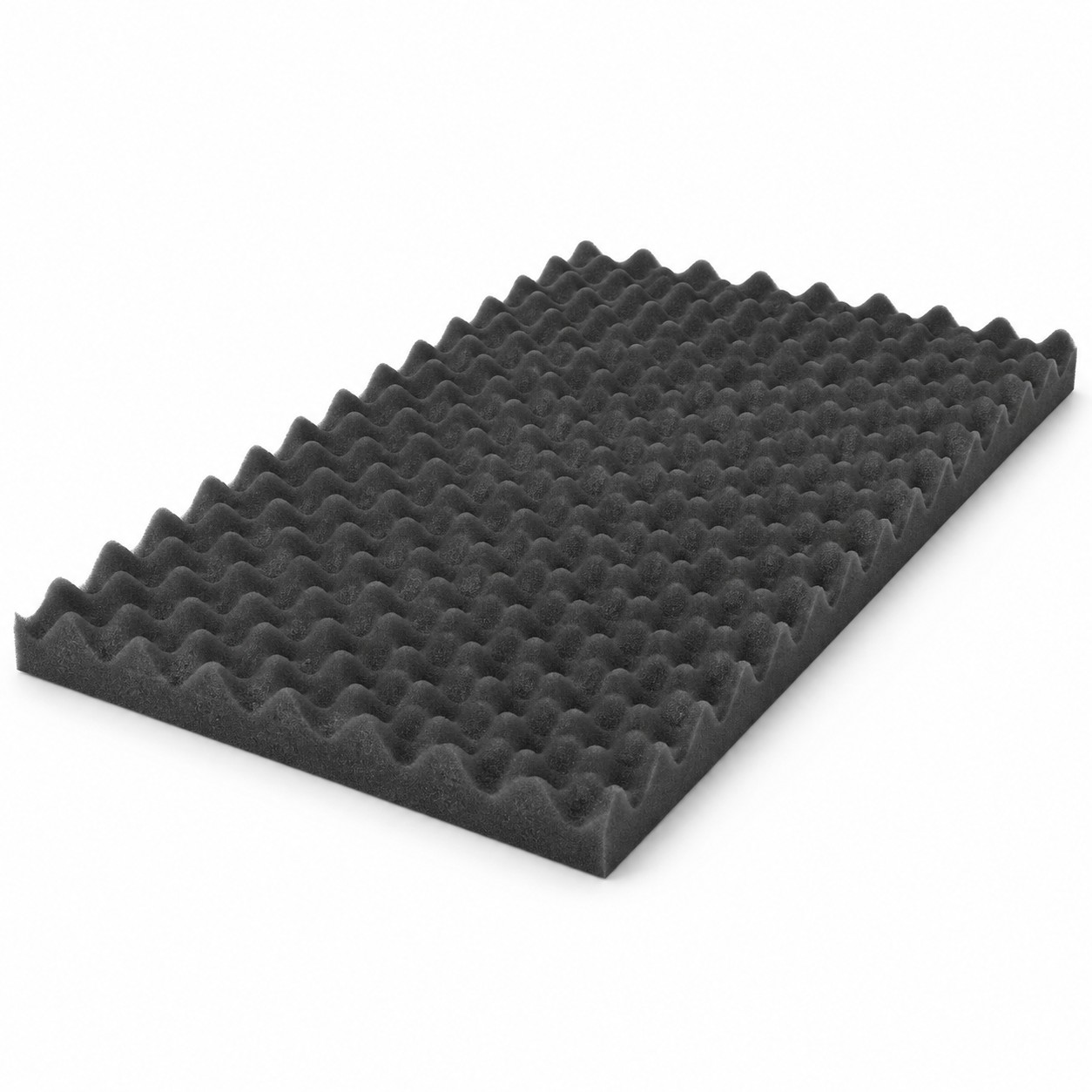 Roll of convoluted egg-crate packaging foam