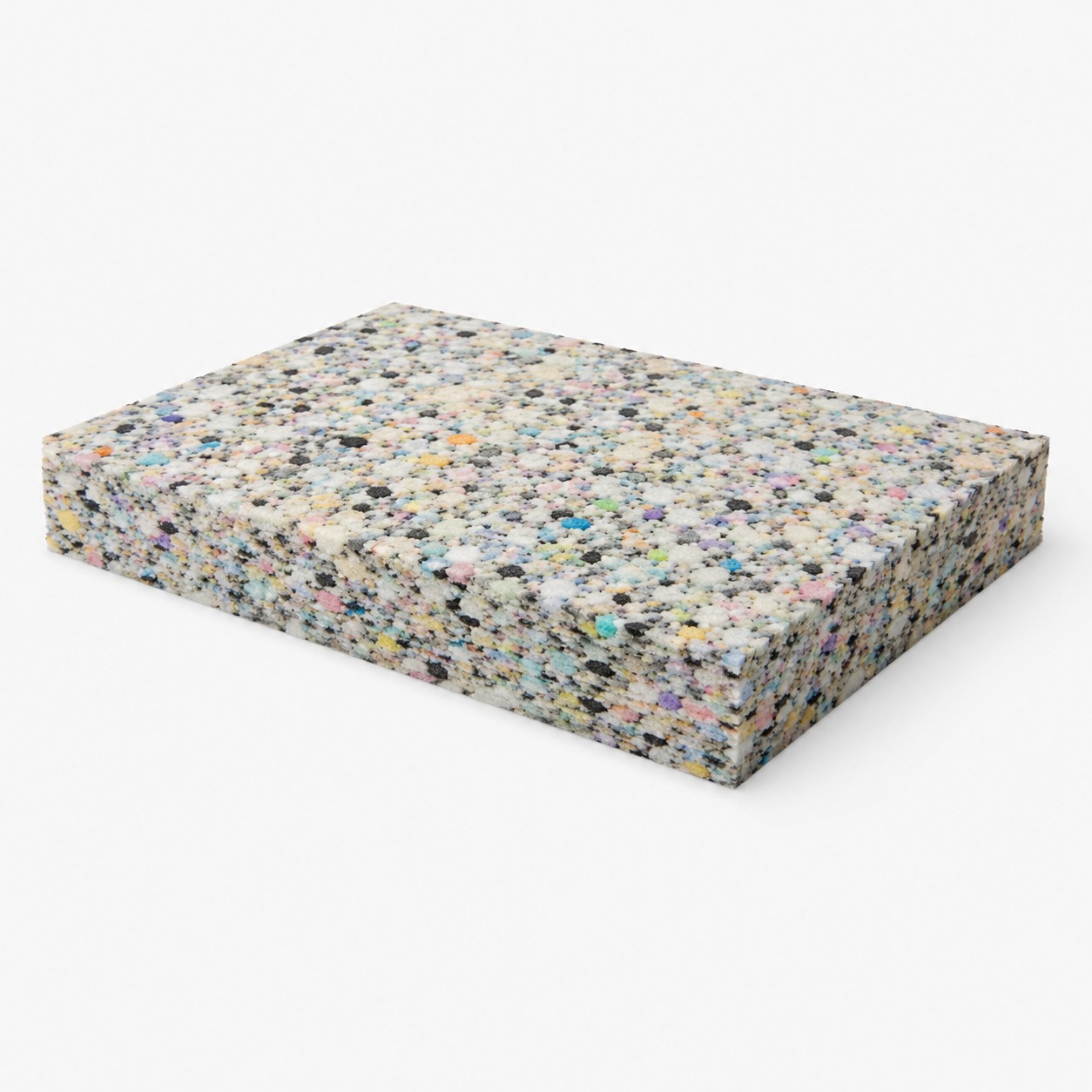 Roll of mixed-colour 9lb reconstituted foam sheet